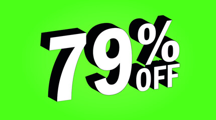 Sale tag 79 percent off - 3D and green - for promotion offers and discounts.