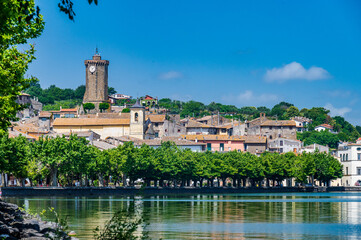 Fototapeta premium The village of Marta on the Bolsena Lake