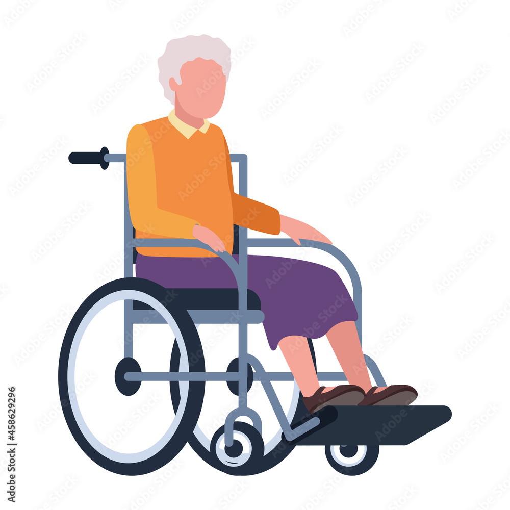 Canvas Prints grandmother using wheelchair