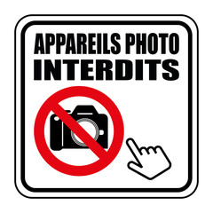 Logo appareils photo interdits.