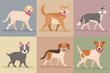 six dogs mascots