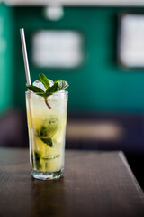 Fresh lemonade in a glass