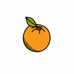 orange doodle icon, vector color line illustration