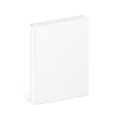 Blank cover book mockup isolated on white background. Vector illustration. Ready to use as template for your design. EPS10.