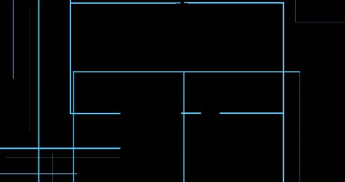 Architektur entwurf, blueprint zeichnen animiert, bauobjekt in der planung, modernes wohnhaus mit ma&szlig;angaben, ma&szlig;stab korrekt, technische cad zeichnung, beeindruckend und innovativ    