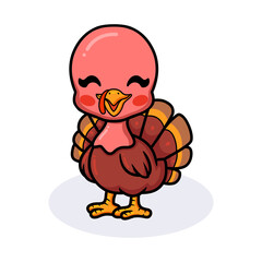 Cute happy baby turkey cartoon