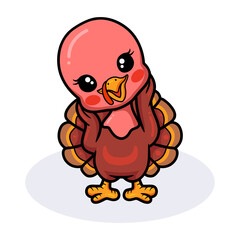 Cute happy baby turkey cartoon