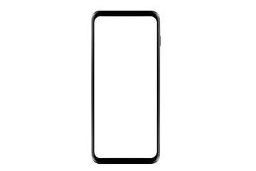 Mobile Phone isolated frameless smartphone mockup with white screen on white background