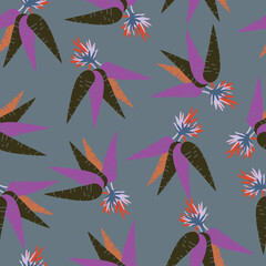 Fototapeta premium Grey with a bunch of carrot elements seamless pattern background design.