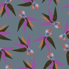 Stof per meter Vlinders Grey with a bunch of carrot elements seamless pattern background design.