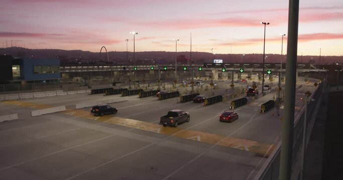San Ysidro, San Diego California and Mexican Tijuana border, Car Check, Border Check, Medium