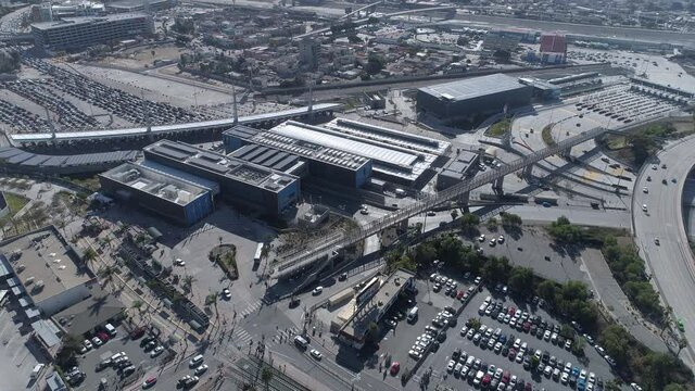 San Ysidro Land Port Of Entry Building, Aerial View Of Port Of Entry. Ariel View Of Traffic Entrance
