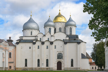 Fototapeta na wymiar St. Sophia Cathedral in the Novgorod Kremlin. Veliky Novgorod