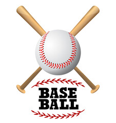 Baseball and Baseball bats on a white background, sport game , vector illustration.