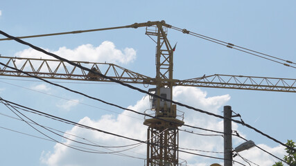 Bulgaria, Sofia Industrial Power Generator Construction Crane on Public Land