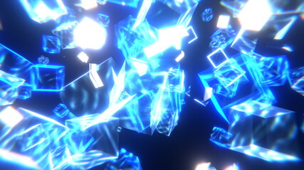 キューブ キラキラ 透明 青 [別Verあり]