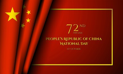 National Day of the People’s Republic of China for the 72nd. Poster, greeting card or banner for China.