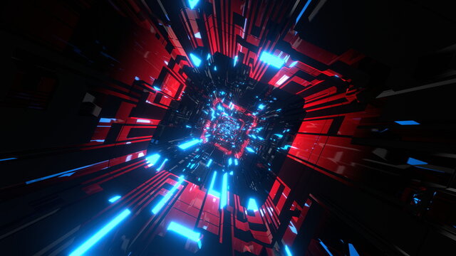 トンネル クラブイベント VJ アブストラクト サイバー空間 青 [別Verあり]