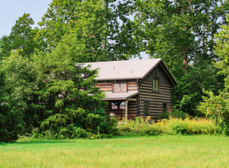 wooden house in the woods
