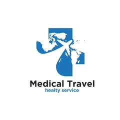 cross medical travel on the world logo designs simple for medical service