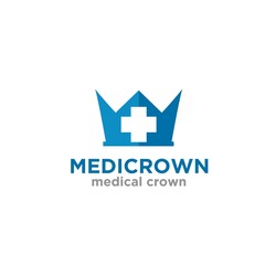 medical crown logo designs for health service and clinic or hospital symbols