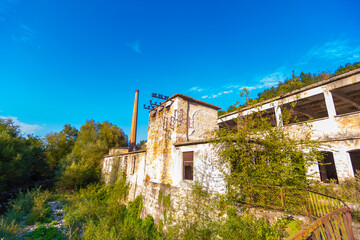 Fototapeta premium Bulgaria Abandoned Post apocalyptic Ruined Building Public Building with No owner
