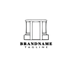 bounce house logo cartoon icon design template black isolated cute illustration