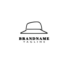 flat hat logo cartoon icon design template black isolated vector illustration