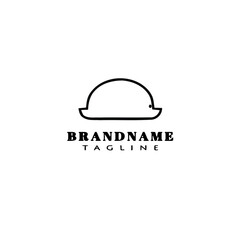 hat logo cartoon icon design cute black isolated vector illustration