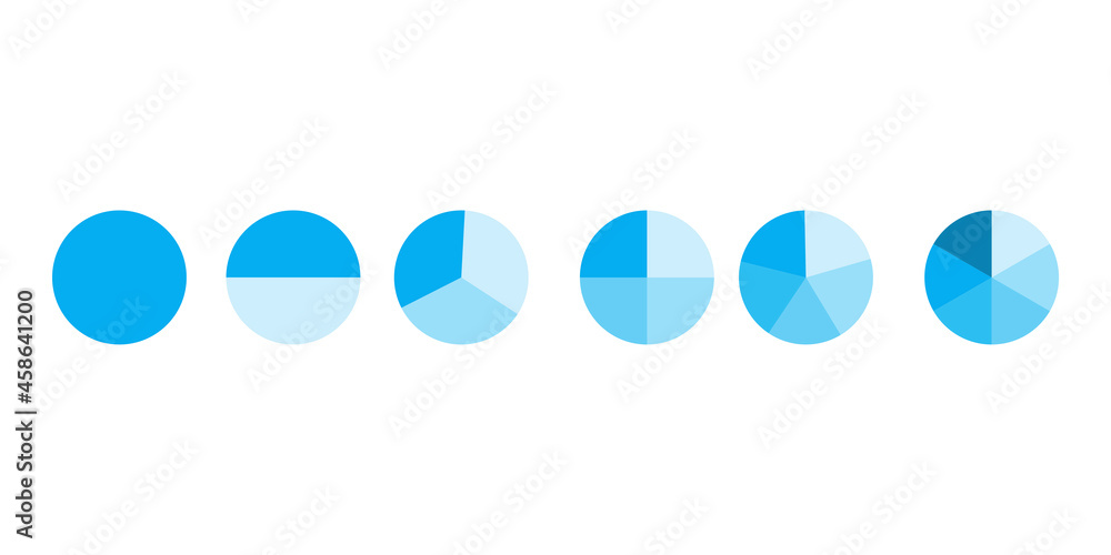 Poster blue round geometric element. part of circle. infographic set. chart concept. vector illustration. s