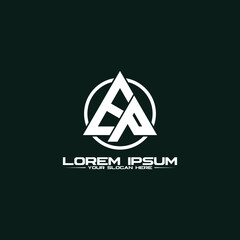 Letter EP triangle logo design vector