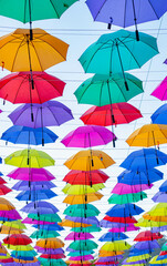 Fototapeta na wymiar colorful umbrellas on the beach