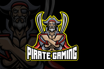 Fototapeta na wymiar Pirate Gaming- Esport Logo Template