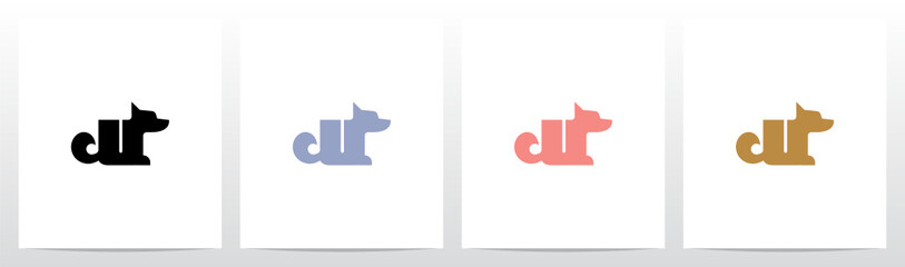 Alphabet Shaped Dog Letter Logo Design U © recehan