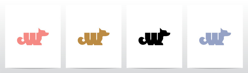 Alphabet Shaped Dog Letter Logo Design W