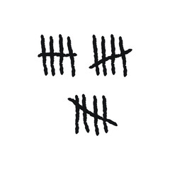 Tally marks, prison wall icon design isolated on white background