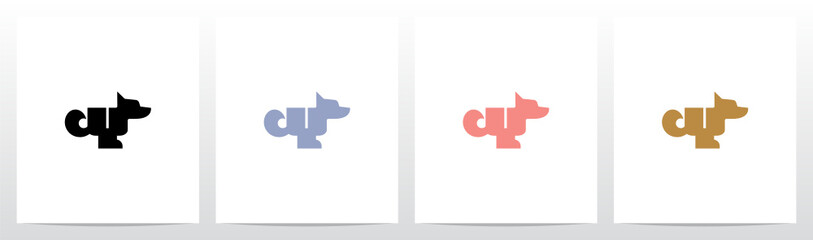 Alphabet Shaped Dog Letter Logo Design Y