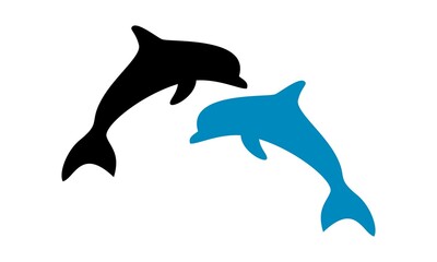 black and blue dolphins vector