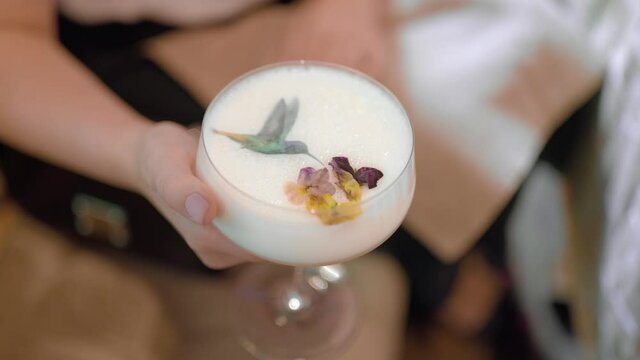 Woman with elegant restaurant cocktail