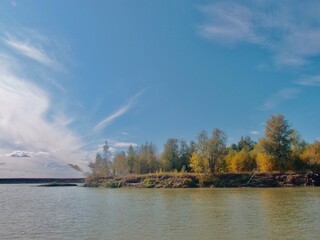 Fototapeta na wymiar island on the Irtysh river in the Omsk region