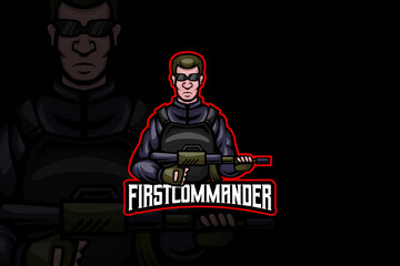 First Commander - Esport Logo Template