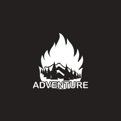 Adventure logo on black background.  vector  illustration for logo or icon 