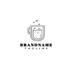 boiling water logo cartoon icon design template black isolated vector illustration