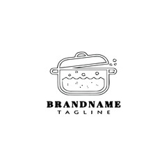 boiling water logo cartoon icon design template black simple vector illustration