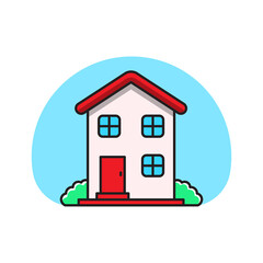 House vector in a simple and cute style suitable for icon or illustration