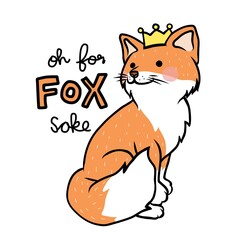 Obraz premium Oh, For fox sake cartoon vector illustration doodle style