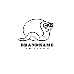 bookworm logo cartoon icon design black isolated vector illustration