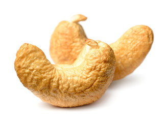 roasted cashew nuts isolated on the white background