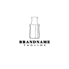 bottle sauces logo cartoon icon design template black modern vector illustration