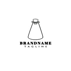 cute bottle with stopper logo cartoon icon design template black isolated vector illustration